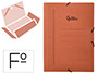 CARPETA LIDERPAPEL GOMAS FOLIO 3 SOLAPAS CARTON COMPACTO CUERO