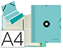 CARPETA LIDERPAPEL ANTARTIK CLASIFICADORA A4 12 DEPARTAMENTOS GOMA CARTON FORRADO COLOR MENTA