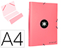 CARPETA LIDERPAPEL ANTARTIK CLASIFICADORA A4 12 DEPARTAMENTOS GOMA CARTON FORRADO COLOR CORAL