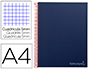 CUADERNO ESPIRAL LIDERPAPEL A4 MICRO JOLLY TAPA FORRADA 140H 75 GR CUADRO 5MM 5 BANDAS 4 TALADROS COLOR AZUL