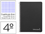 CUADERNO ESPIRAL LIDERPAPEL CUARTO WITTY TAPA DURA 80H 75GR CUADRO 4MM CON MARGEN COLOR NEGRO