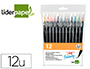 ROTULADOR LIDERPAPEL PUNTA PINCEL EXTRA SUAVE ESTUCHE 12 UNIDADES COLORES SURTIDOS