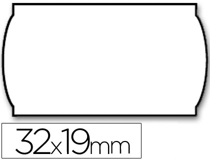 ETIQUETAS METO ONDULADAS 32 X 19 MM LISA BL. ADH -ROLLO 1000 ETIQUETAS