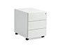 CAJONERA METALICA ROCADA CON TRES CAJONES SERIE STORE 58X40X59,5 CM ACABADO AC13 BLANCO/BLANCO