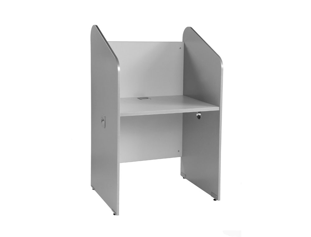 MESA CENTRO DE LLAMADAS ROCADA INDIVIDUAL SERIE WELCOME 84X132X65 CM ACABADO AB02 ALUMINIO/GRIS