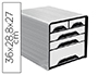 FICHERO CAJONES DE SOBREMESA CEP 5 CAJONES MIXTOS BLANCO/NEGRO 360X288X270 MM