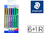 ROTULADOR STAEDTLER METALICO 8323 BLISTER DE 6 UNIDADES COLORES SURTIDOS + 1 ROTULADOR CALIBRADO 308 C2-9