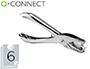 TALADRADOR Q-CONNECT KF18765 DE TENAZA METALICO CROMADO 1 TALADRO ABERTURA 6 MM CAPACIDAD 6 HOJAS