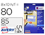 TARJETA DE VISITA AVERY BLANCA MATE 85X54 MM 260 GR IMPRIMIBLE DOBLE CARA PARA INK-JET PACK DE 80 UNIDADES
