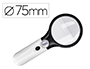 LUPA Q-CONNECT ELECTRICA ARO ABS 75 MM 3 AUMENTOS 3 BOMBILLAS LED LENTE 70 MM