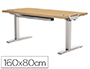 MESA DE OFICINA LEVADO BASE METAL ACERO PINTADO SISTEMA ELECTRICO REGULABLE ALTURA TABLERO ARCE 160 X 80 CM