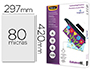 BOLSA DE PLASTIFICAR FELLOWES BRILLO DIN A3 80 MICRAS PACK 100 UNIDADES