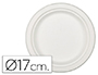 PLATO DE FIBRA NATURAL NUPIK BIODEGRADABLE BLANCO 17 CM DE DIAMETRO APTO MICROONDAS PAQUETE DE 50 UNIDADES