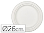 PLATO DE FIBRA NATURAL NUPIK BIODEGRADABLE BLANCO OVALADO 26 CM APTO MICROONDAS PAQUETE DE 50 UNIDADES