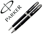 JUEGO PARKER DUO SONNET LACA NEGRA CT BOLIGRAFO + ROLLER