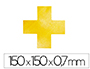 SIMBOLO ADHESIVO DURABLE PVC FORMA DE CRUZ PARA DELIMITACION SUELO AMARILLO 150X150X0,7 MM PACK DE 10