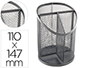 CUBILETE PORTALAPICES Q-CONNECT PLATA METAL REDONDO REJILLA CON 3 COMPARTIMENTOS DIAMETRO 110 MM ALTO 147 MM