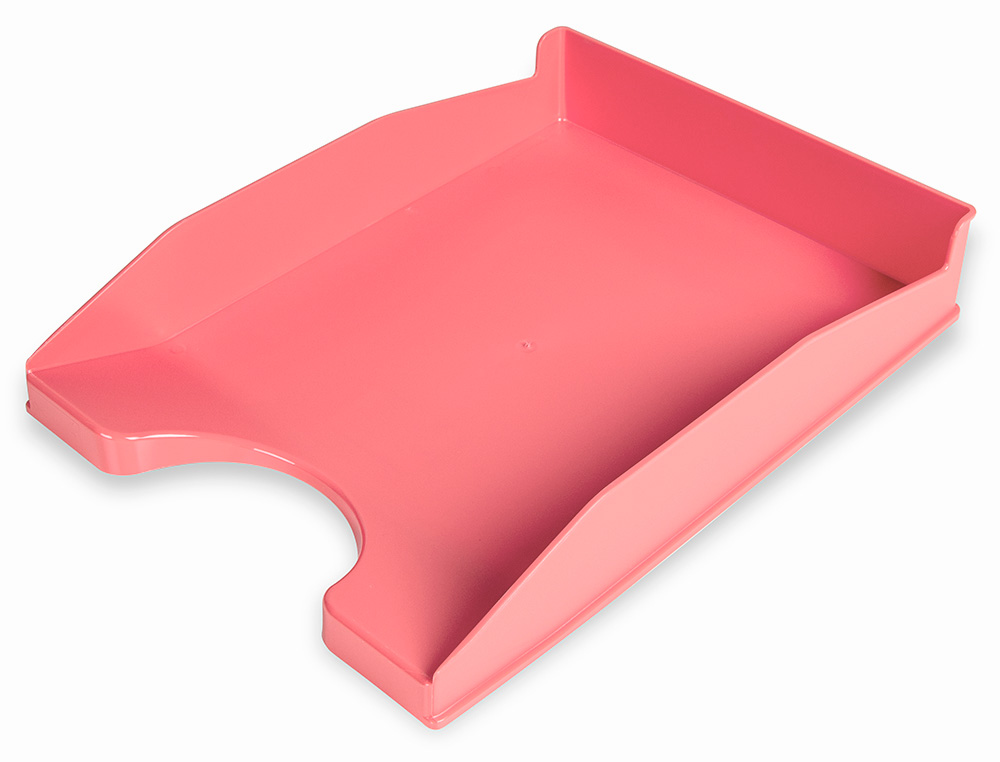 BANDEJA SOBREMESA PLASTICO Q-CONNECT CORAL OPACO 240X70X340 MM