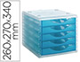 FICHERO CAJONES DE SOBREMESA ARCHIVO 2000 APILABLE 5 CAJONES LAGOON TRANSLUCIDO 260X270X340 MM