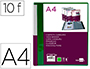 CARPETA LIDERPAPEL 10 FUNDAS CANGURO PP DIN A4 VERDE TRANSLUCIDO PORTADA Y LOMO PERSONALIZABLE