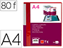 CARPETA LIDERPAPEL 80 FUNDAS CANGURO PP DIN A4 ROJO TRANSLUCIDO PORTADA Y LOMO PERSONALIZABLE