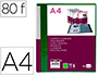 CARPETA LIDERPAPEL 80 FUNDAS CANGURO PP DIN A4 VERDE TRANSLUCIDO PORTADA Y LOMO PERSONALIZABLE