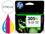 INK-JET HP 305XL DESKJET 1210 / 1212 / 1255 / 2732 / 2752 / 4155 / 4158 ENVY 6020 / 6052 /6055 / 6420 TRICOLOR 200