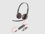 AURICULAR PLANTRONICS BLACKWIRE 3320 DIADEMA BIAURAL CABLE USB-A CON MICROFONO