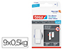 TIRA AUTOADHESIVA TESA DOBLE CARA POWERSTRING TRANSPARENTE SUJECION HASTA 0,5 KG RECAMBIO BLISTER DE 9