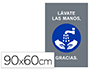 ALFOMBRA PARA SUELO DE PASO NOVUS LAVATE LAS MANOS GRACIAS FONDO GRIS 90X60 CM