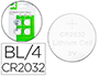 PILA Q-CONNECT TIPO BOTON LITIO CR2032 3V BLISTER DE 4 UNIDADES