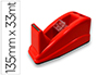 PORTARROLLO SOBREMESA Q-CONNECT PLASTICO PARA CINTA DE 33 MT COLOR ROJO 135X58X60 MM