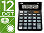 CALCULADORA LIDERPAPEL SOBREMESA XF26 12 DIGITOS SOLAR Y PILAS 127X105X24 MM COLOR NEGRO