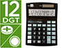CALCULADORA LIDERPAPEL SOBREMESA XF30 12 DIGITOS TASAS SOLAR Y PILAS COLOR NEGRO 190X140X25 MM