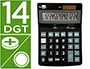 CALCULADORA LIDERPAPEL SOBREMESA XF31 14 DIGITOS SOLAR Y PILAS COLOR NEGRO 170X122X35 MM