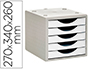 FICHERO CAJONES DE SOBREMESA Q-CONNECT 5 CAJONES COLOR BLANCO OPACO 270X340X260 MM
