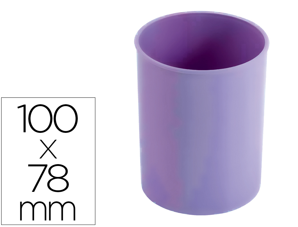 CUBILETE PORTALAPICES FAIBO PLASTICO COLOR VIOLETA PASTEL 78 MM DIAMETRO X 100 MM ALTO
