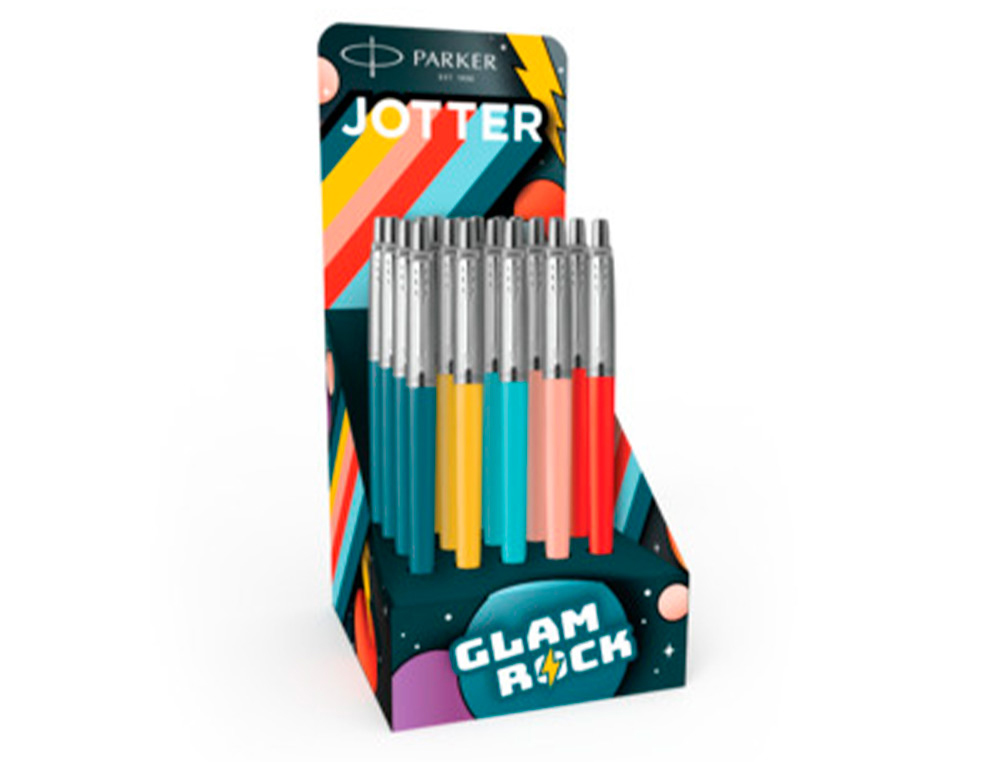 BOLIGRAFO PARKER JOTTER ORIGINAL AOS 70 GLAM ROCK EXPOSITOR DE 20 UNIDADES COLORES SURTIDOS