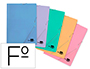 CARPETA LIDERPAPEL GOMAS FOLIO 3 SOLAPAS CARTON PLASTIFICADO COLORES PASTELES SURTIDOS
