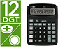 CALCULADORA LIDERPAPEL SOBREMESA XF39 12 DIGITOS SOLAR Y PILAS COLOR NEGRO 190X140X32 MM 40% RECICLADA