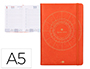 AGENDA ENCUADERNADA LIDERPAPEL EFIRA A5 2024 DIA PAGINA COLOR CALABAZA PAPEL 70 GR