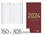DIETARIO LIDERPAPEL 15X30,5CM 2024 DOS TERCIOS COLOR ROJO PAPEL 70 GR