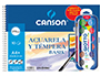 PAPEL ACUARELA BASIK CANSON DIN A4+ 23X32,5CM 370 GR PACK DE 10 HOJAS + ACUARELA GIOTTO 12 COLORES SURTIDOS