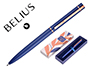 BOLIGRAFO BELIUS ROSE ALUMINIO COLOR AZUL ELECTRICO/ORO ROSA TINTA AZUL CAJA DE DISEO