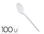 CUCHARA DE PLASTICO BLANCO REUTILIZABLE PAQUETE DE 100 UNIDADES