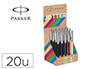 BOLIGRAFO PARKER JOTTER ORIGINALS RECYCLED CLASICO EXPOSITOR 20 UNIDADES CON 5 COLORES SURTIDOS