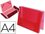 CARPETA LIDERPAPEL PORTADOCUMENTOS GOMAS 36930 POLIPROPILENO DIN A4 ROJO TRANSLUCIDO -LOMO 25 MM