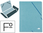 CARPETA LIDERPAPEL GOMAS FOLIO 3 SOLAPAS CARTON PRESPAN VERDE