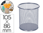 CUBILETE PORTALAPICES Q-CONNECT PLATA METAL REDONDO REJILLA DIAMETRO 86 MM ALTO 105 MM