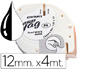 CINTA DYMO PAPEL 12MMX4MT NEGRO/BLANCO PARA LETRATAG